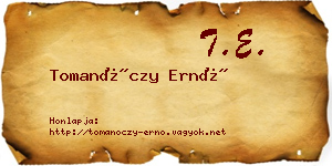 Tomanóczy Ernő névjegykártya