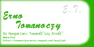 erno tomanoczy business card